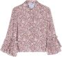 Simonetta Shirt met bloe print Roze - Thumbnail 1