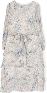 Simonetta floral print maxi dress Beige