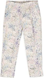 Simonetta floral-print tailored trousers Beige