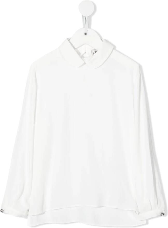 Simonetta Poloshirt met lange mouwen Wit