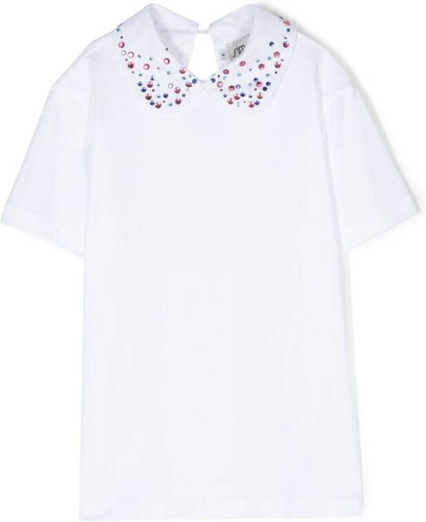 Simonetta Shirt met kristallen Wit