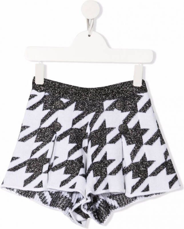 Simonetta Shorts met pied-de-poule print Zwart