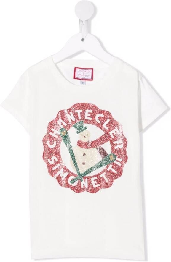 Simonetta T-shirt met print Wit