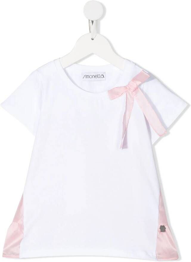 Simonetta T-shirt met strikdetail Wit