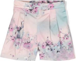 Simonetta Shorts met bloe print Roze