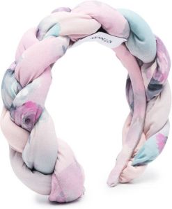 Simonetta tie-dye pleated hairband Roze
