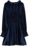 Simonetta Fluwelen jurk Blauw - Thumbnail 1
