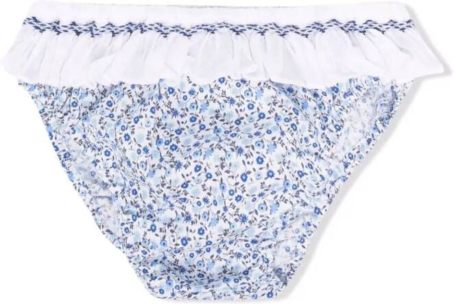 Siola Bikinislip met bloe print Blauw