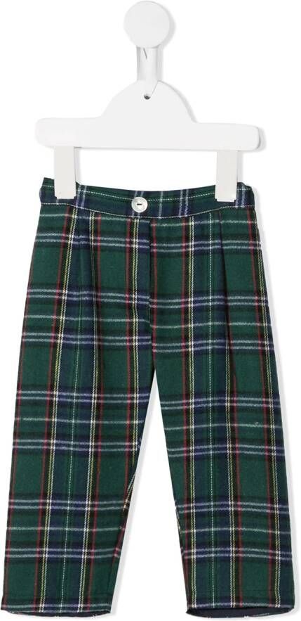 Siola Geruite broek Groen