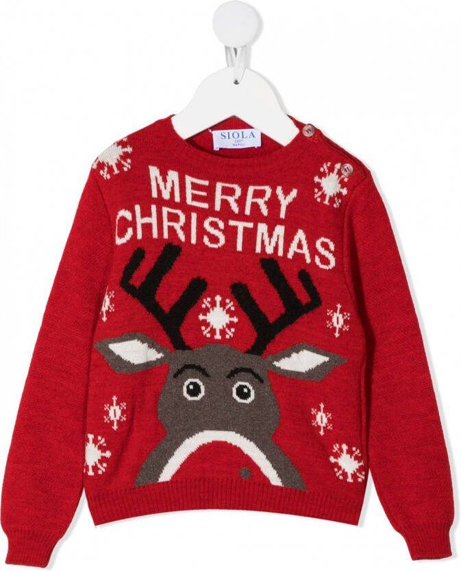 Siola Intarsia trui Rood