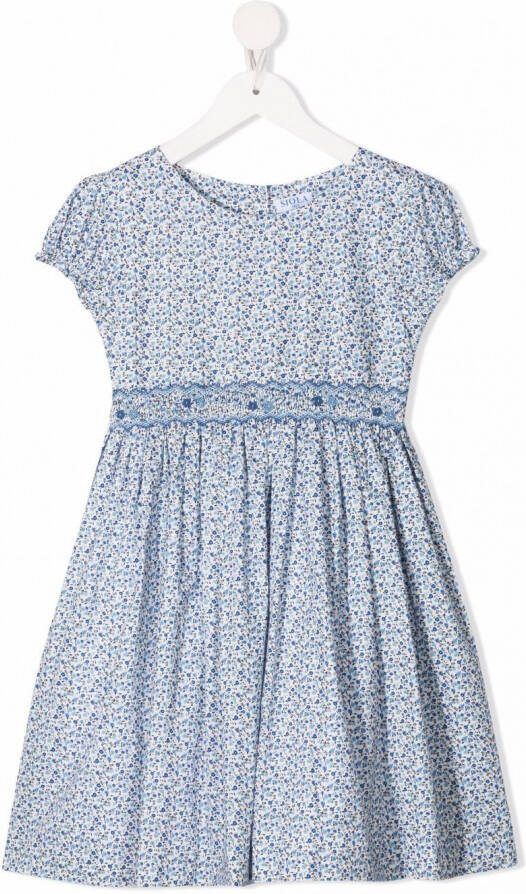 Siola Jurk met bloe print Blauw