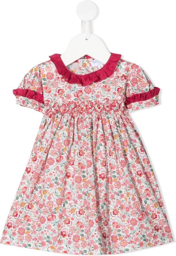 Siola Jurk met bloe print Roze