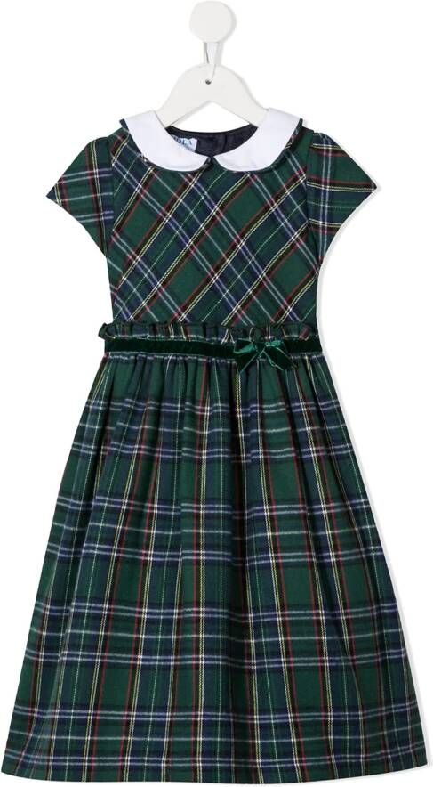 Siola Jurk met tartan ruit Groen