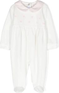 Siola Pyjama met geborduurde bloe Wit