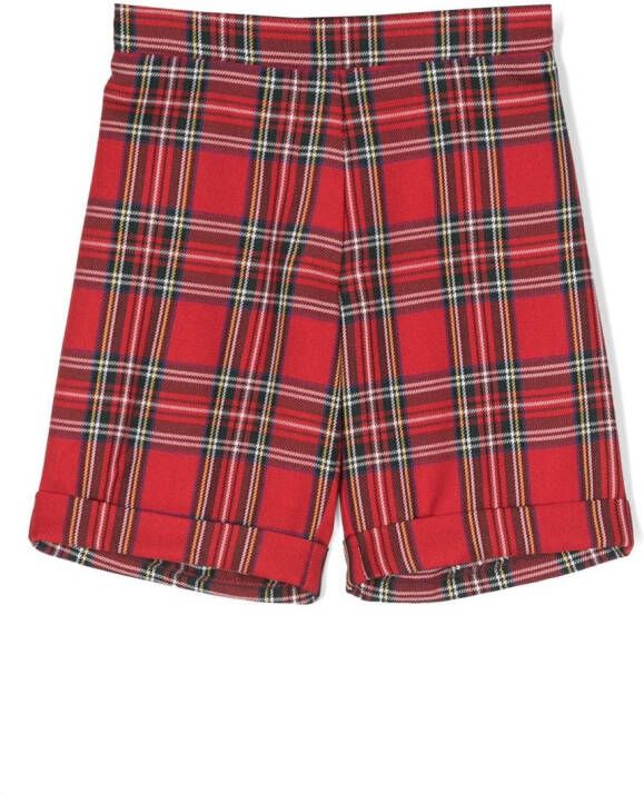 Siola Shorts met tartan ruit Rood