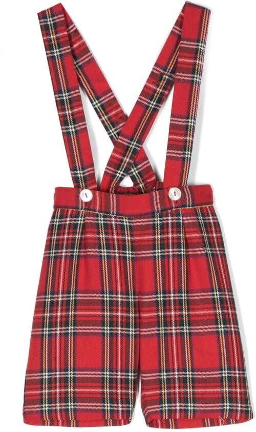 Siola Tuinbroek met tartan ruit Rood