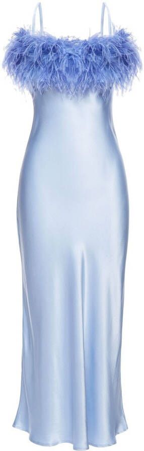 Sleeper Jurk met veren afwerking Blauw