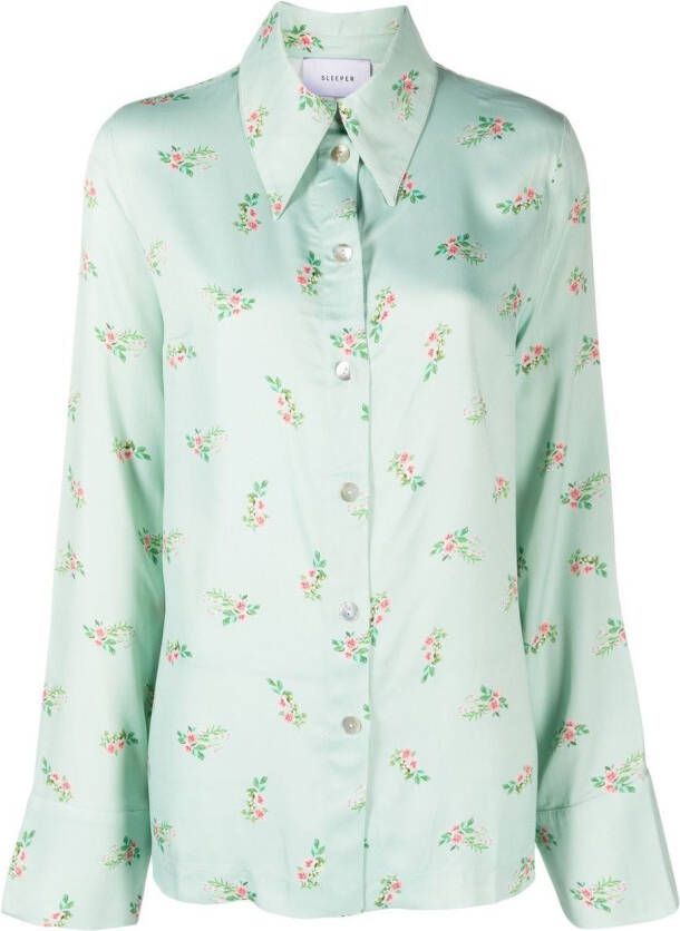 Sleeper Blouse met print Groen