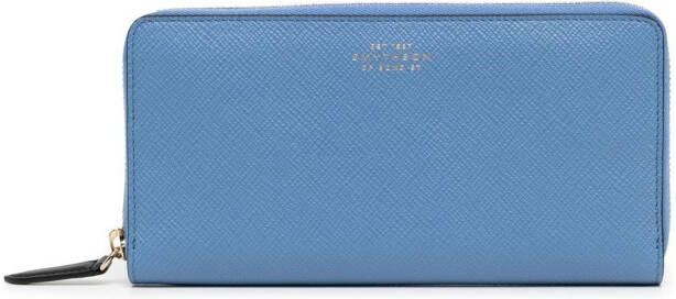 Smythson Leren portemonnee Blauw
