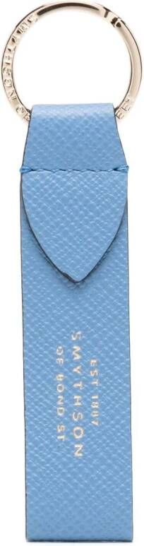 Smythson Leren sleutelhanger Blauw