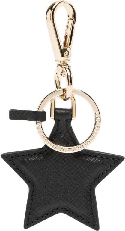 Smythson Leren sleutelhanger Zwart