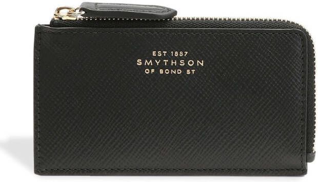 Smythson Panama portemonnee met rits Zwart