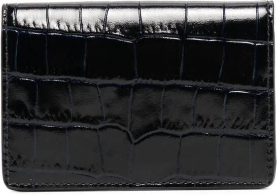 Smythson Pasjeshouder met krokodillen-effect Zwart