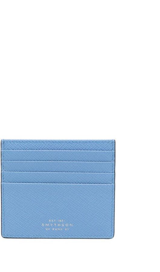 Smythson Pasjeshouder met logo-reliëf Blauw