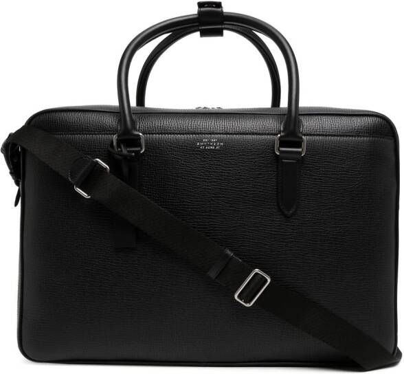Smythson Reistas met logo Zwart