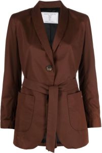 Société Anonyme belted single-breasted cotton blazer Bruin