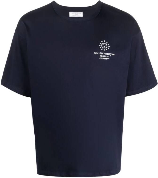 Société Anonyme T-shirt met logoprint Blauw