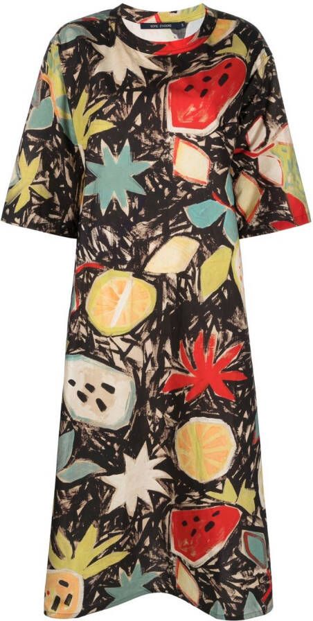 Sofie D'hoore Jurk met fruitprint Zwart