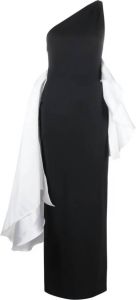 Solace London Calla asymmetrische jurk Zwart