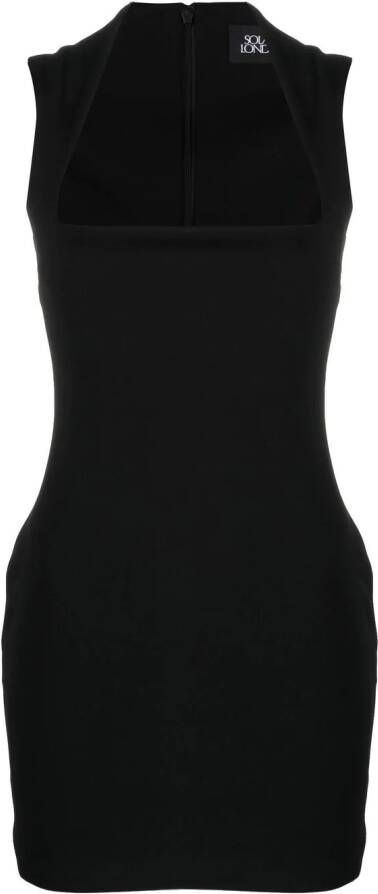 Solace London Mouwloze mini-jurk Zwart