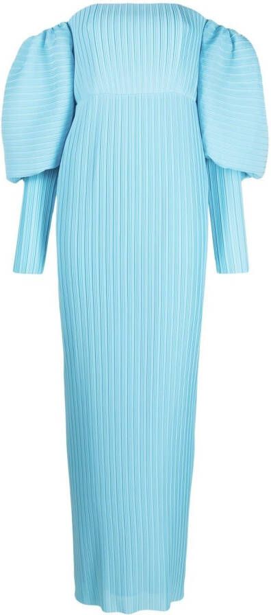 Solace London Geribbelde maxi-jurk Blauw