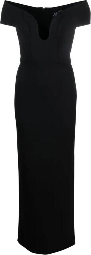 Solace London Asymmetrische avondjurk Zwart