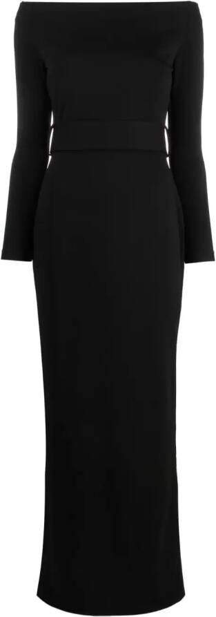 Solace London Maxi-jurk met lange mouwen Zwart