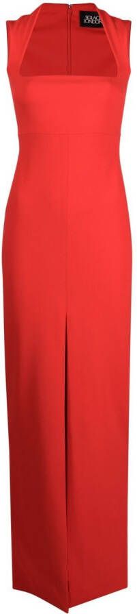 Solace London Maxi-jurk met vierkante hals Rood