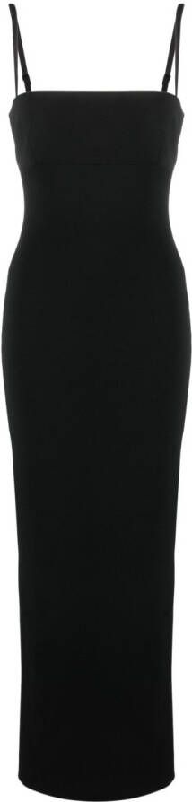 Solace London Maxi-jurk met vierkante hals Zwart
