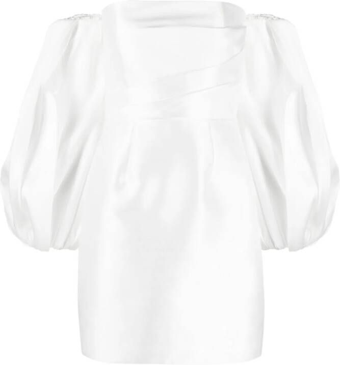 Solace London Mini-jurk met pofmouwen Wit