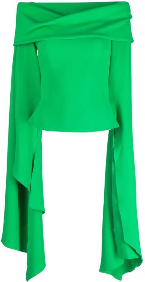 Solace London Off-shoulder blouse Groen