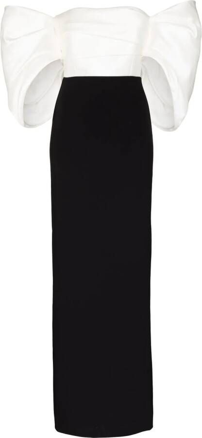 Solace London Off-shoulder jurk Beige