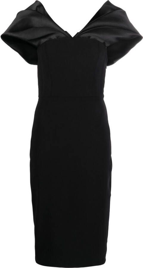Solace London Off-shoulder jurk Zwart