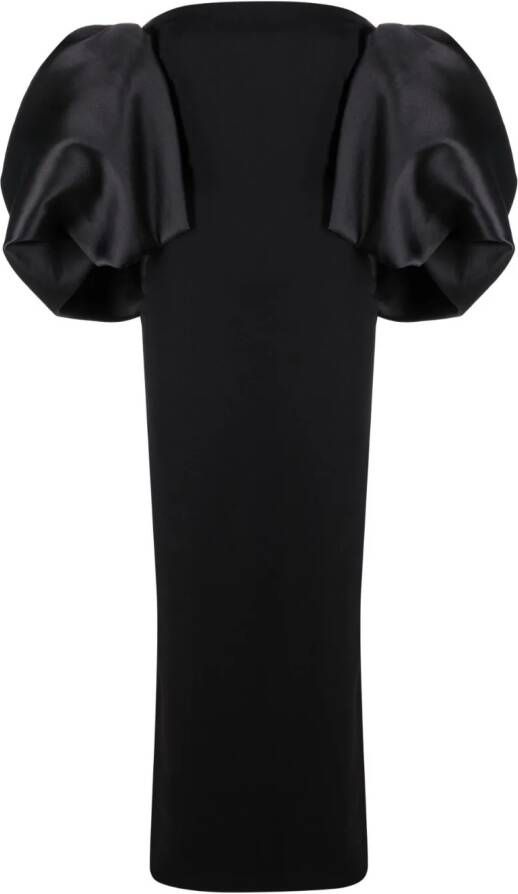 Solace London Maxi-jurk met pofmouwen Zwart