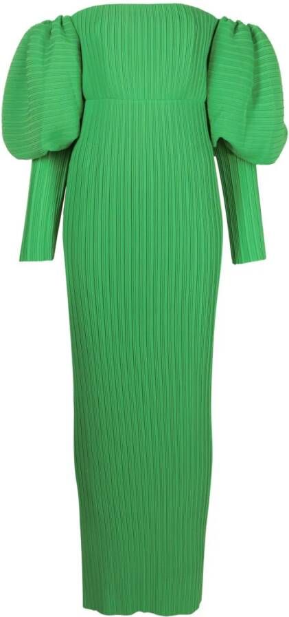 Solace London Plissé mini-jurk Groen