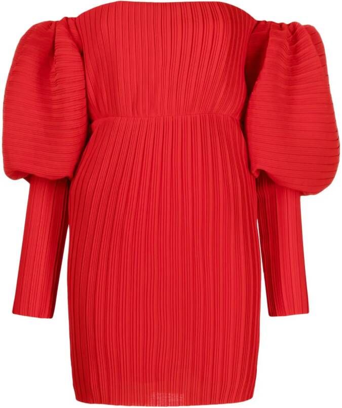 Solace London Plissé mini-jurk Rood