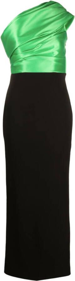 Solace London Asymmetrische maxi-jurk Zwart