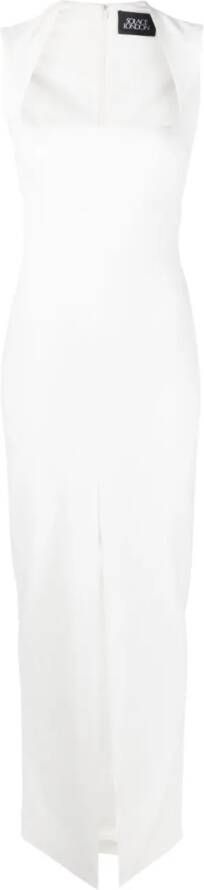 Solace London Maxi-jurk met vierkante hals Beige