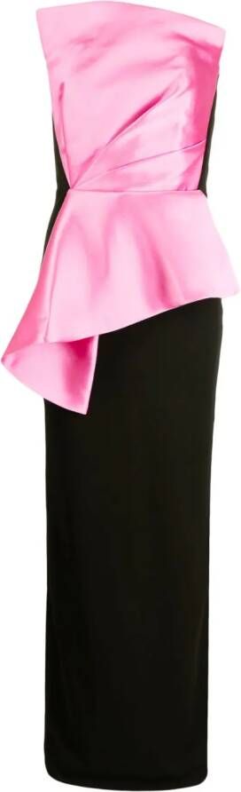Solace London Zuri panelled maxi dress Zwart