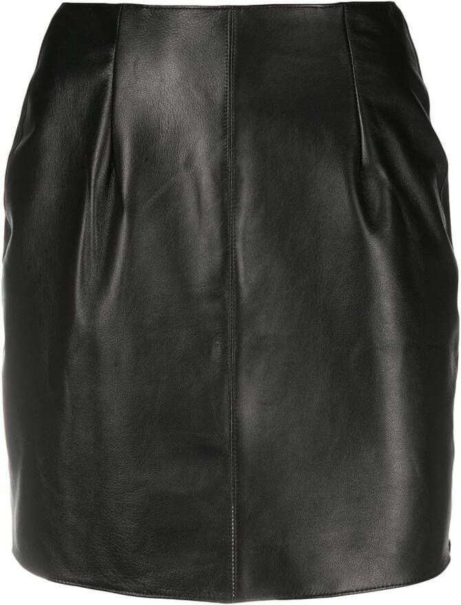Something Wicked Leren mini-rok Zwart